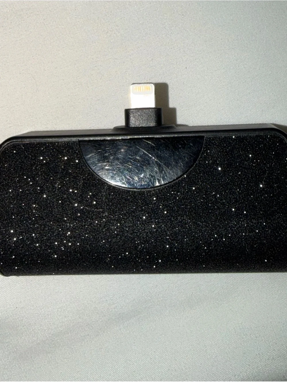 Sparkly Portable Power Bank with LED Battery Display - Black